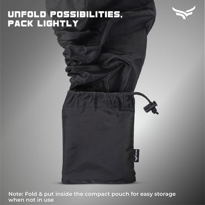 Xtrim 100% Rain & Dust Proof Protector for Standard Back Pack (Upto 40 L), Rain Cover for Bags with Storage Pouch, Seasonal Rain Cover for School Bags, Specially for Trekking & Camping (Black)