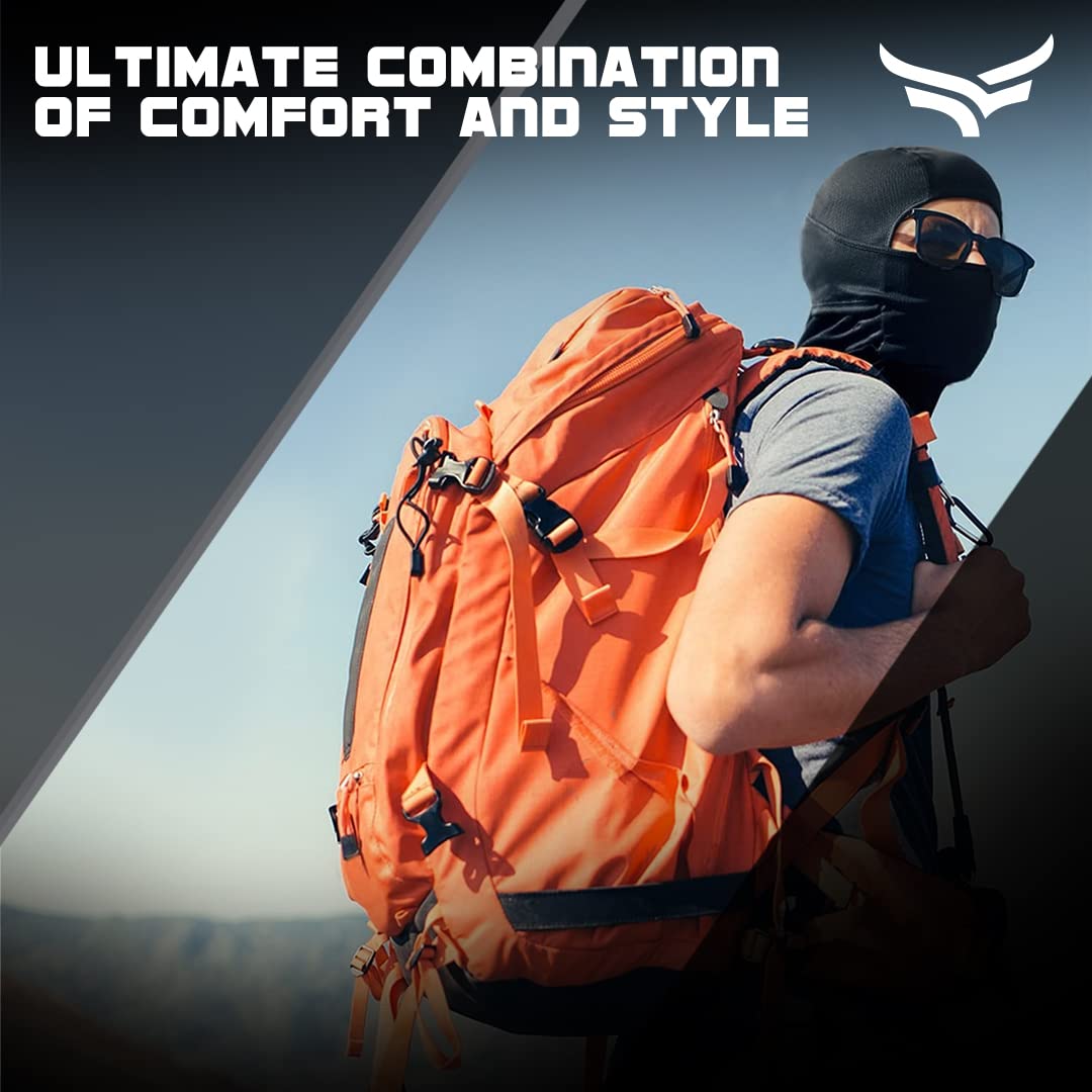 XTRIM Face Mask for Men and Women, Balaclava for Bike Riding, UV-Protected Full Face Mask, Breathable Helmet Liner, Sweat Absorbing, Odour-Free, Sun & Dust Protection