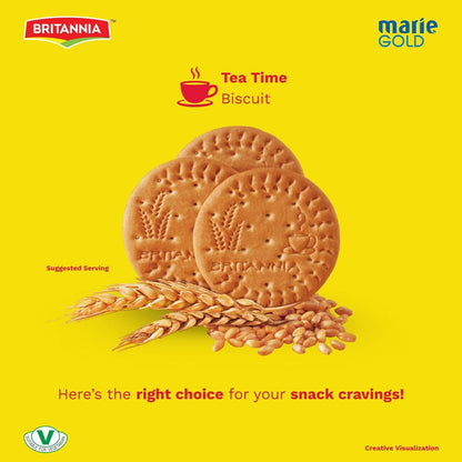 Britannia Marie Gold Cookies (600g) | Crispy Tea Time Snack - Delicious Grocery Cookies (Pack of 1)