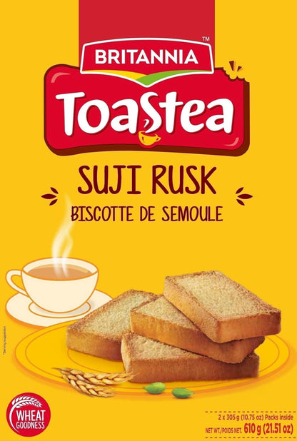 BRITANNIA Toastea Suji Rusk 21.51oz (610g) | Biscotte De Semoule - Crispy Tea Time Snack - Crispy Crunchy Toast (610g)