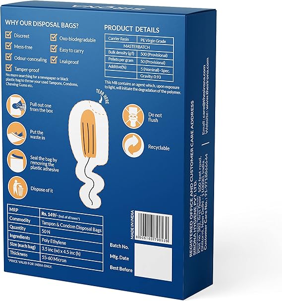 Blue box packaging with product details and instructions on a white background