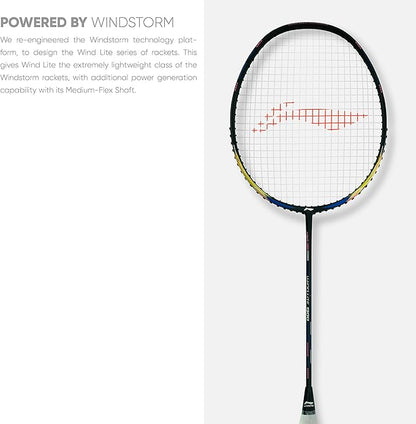 Li-Ning Wind Lite 900 Carbon Fibre Strung Badminton Racket with Full Cover