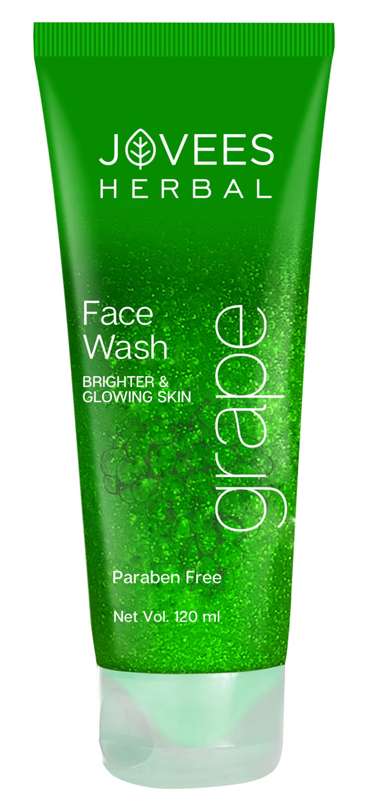 Jovees Grape Face Wash (120ml) Grape Seed & Orange Peel Extracts | For Brighter & Glowing Skin | Deep Cleanses | Reduces Uneven Skin Tone & Fine Lines | Vitamins C and E | For All Skin Types