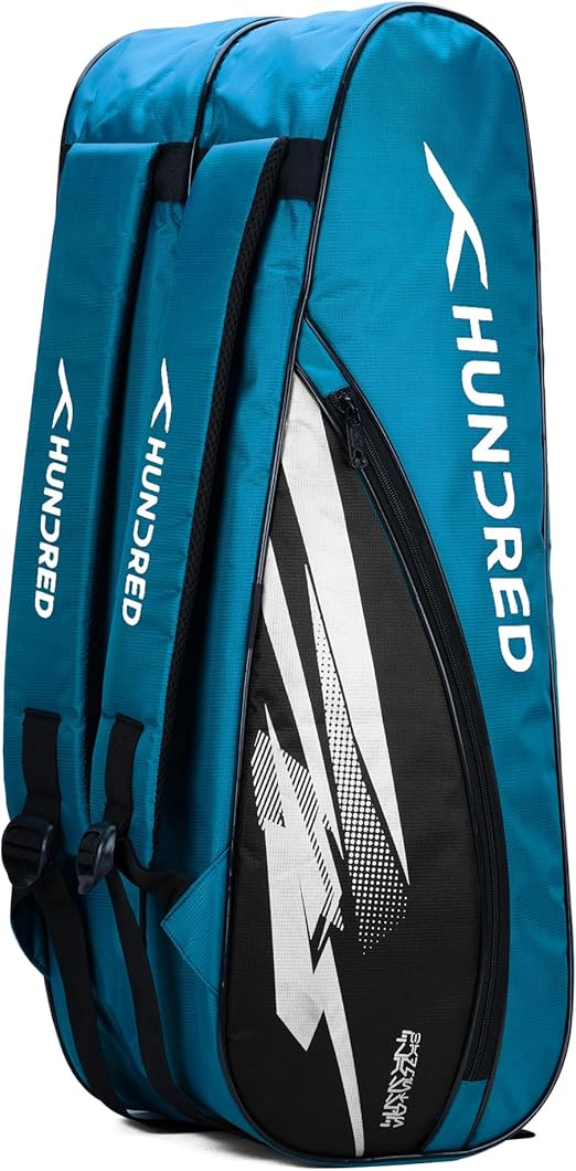 HUNDRED Cosmogear Badminton Kit-Bag | Unisex | Material: Polyester | Double Zipper Bag with Front Zipper Pocket