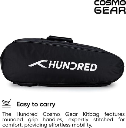 HUNDRED Cosmogear Badminton Kit-Bag | Unisex | Material: Polyester | Double Zipper Bag with Front Zipper Pocket