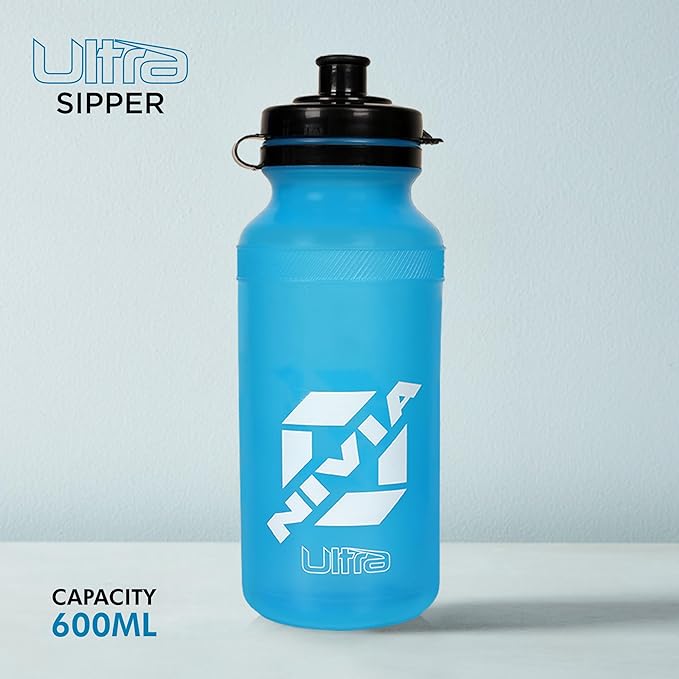 Nivia Ultra Sipper Bottle for Men & Women (Grey, Capacity - 600 ml) | Material - Polyvinyl Chloride | For Sports | Cycling | Gym | Running | Training | Gym Water Bottles | Kids Water Bottles