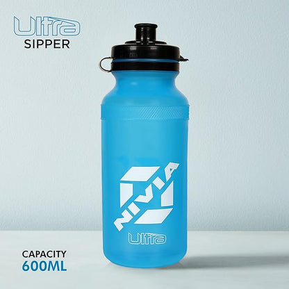 Nivia Ultra Sipper Bottle for Men & Women (Grey, Capacity - 600 ml) | Material - Polyvinyl Chloride | For Sports | Cycling | Gym | Running | Training | Gym Water Bottles | Kids Water Bottles