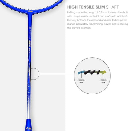 Li-Ning G-Force Superlite 3600 Carbon Fibre Unstrung Badminton Racket with Free Full Cover (Blue / Yellow)