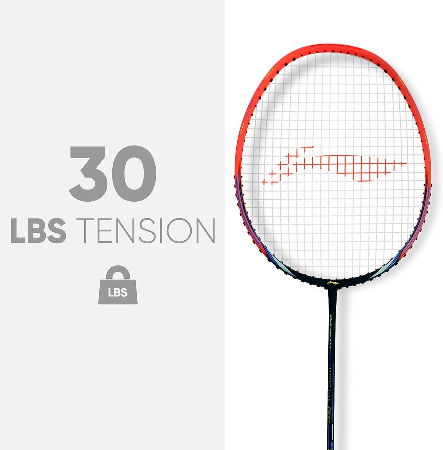 Li-Ning Wind Lite 800 Carbon Fiber Strung Badminton Racket with Free Full Cover(Set of 1)