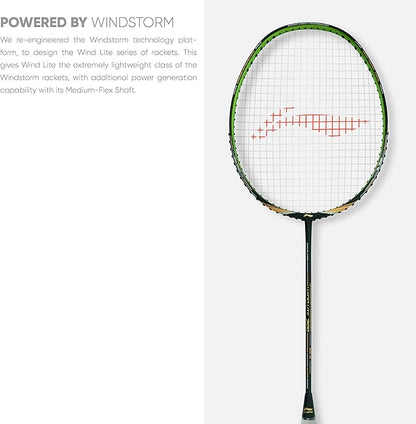 Li-Ning Wind Lite 700 Carbon Fibre Strung Badminton Racket with Free Full Cover