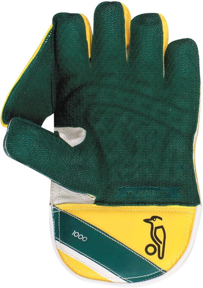 Kookaburra Kahuna Pro 1000 Men's Wicket Keeping Gloves (Yellow/Green, L) | Professional | Superior Grip and Comfort | Unique setting to enhance