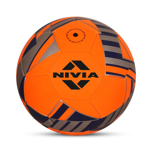 Nivia Blade Size 3 Football - Orange/PVC Outer | Machine Stitched | Durable Training Ball | Ideal for Matches | Soccer Gear