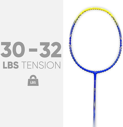 Li-Ning G-Force Superlite 3600 Carbon Fibre Unstrung Badminton Racket with Free Full Cover (Blue / Yellow)