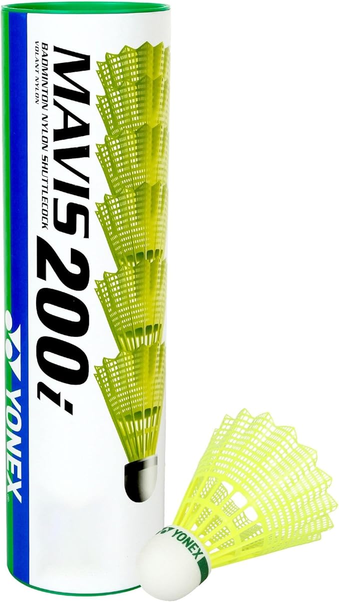 Yonex Mavis 200i Nylon Badminton Shuttlecocks | Flight Stability | Synthetic Cork