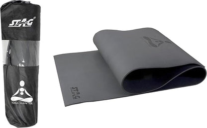 STAG YOGA MANTRA PLAIN GREY MAT WITH BAG - Grey, 6MM