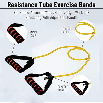 ab. Heavy Resistance Band for Workout Set Exercise & Stretching Pull Up Bands for Home Exercise Bands for Gym Men & Women, Loop Bands Toning Bands Resistance Band for Men, 1200x5x8 cm - Yellow