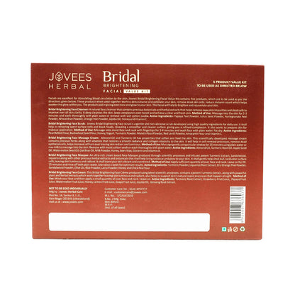 Jovees Bridal Kit (265gm) with 5 Essentials - Brightening Face Cleanser, Brightening Face Scrub, Brightening Face Massage Cream, Bridal Brightening Face Masque, Brightening Face Cream | Improves Skin