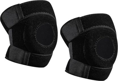 Endless Adjustable Elastic Slip-in Knee Support - Pack of 2 | Black | Material: Neoprene | For Arthritis, Meniscus Tear, ACL, Knee Pain Relief, Runner, Sport, Gym, Sports, Exercise, Workout, Cycling
