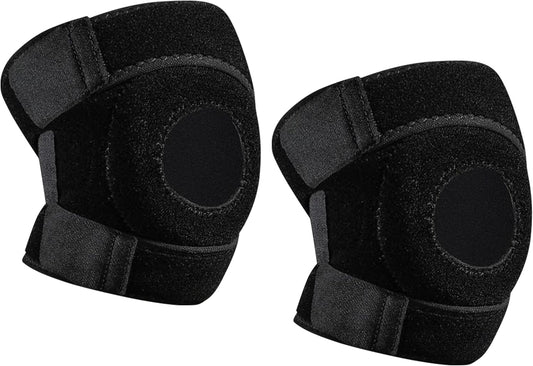 Endless Adjustable Elastic Slip-in Knee Support - Pack of 2 | Black | Material: Neoprene | For Arthritis, Meniscus Tear, ACL, Knee Pain Relief, Runner, Sport, Gym, Sports, Exercise, Workout, Cycling