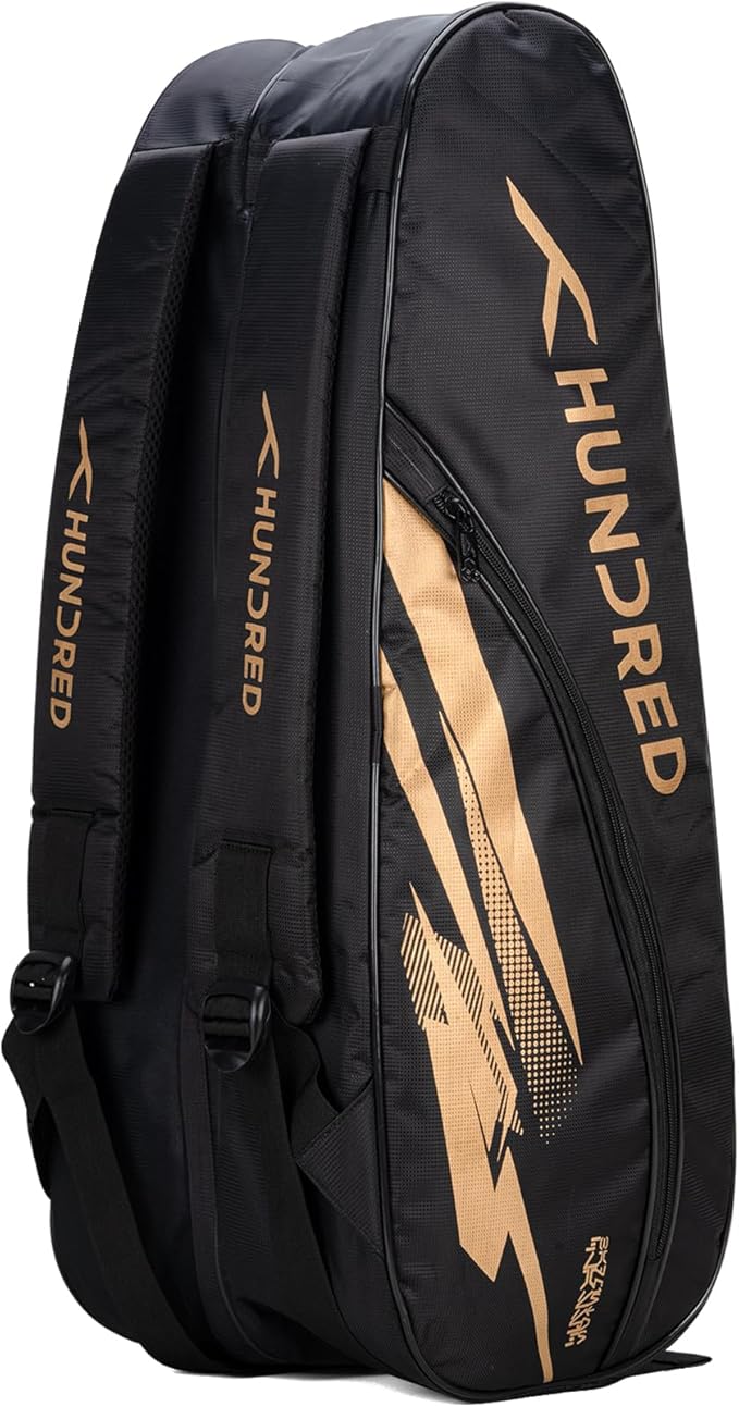 HUNDRED Cosmogear Badminton Kit-Bag | Unisex | Material: Polyester | Double Zipper Bag with Front Zipper Pocket