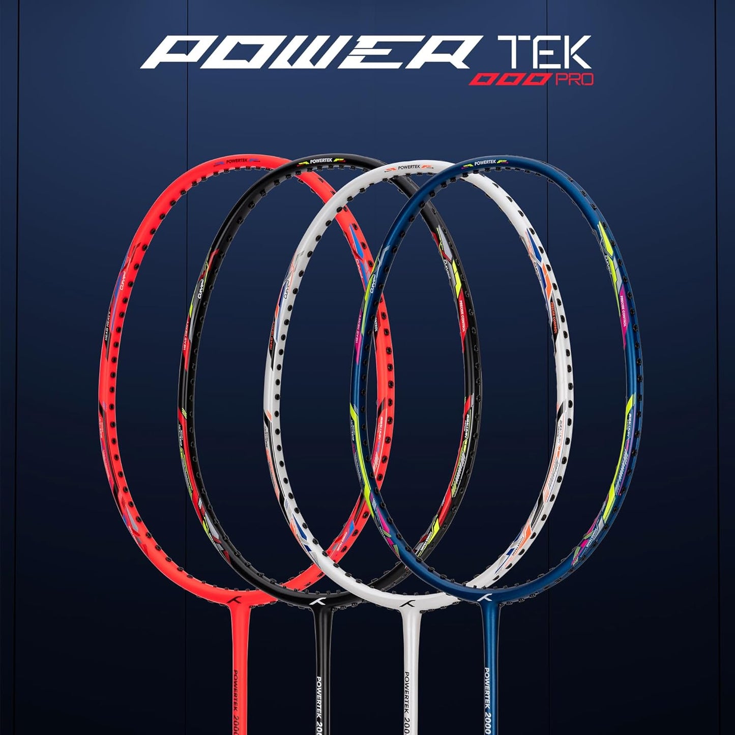 HUNDRED Powertek 2000 PRO Badminton Racquet with Full Cover | Strung | Material: Graphite | For Intermediate Players