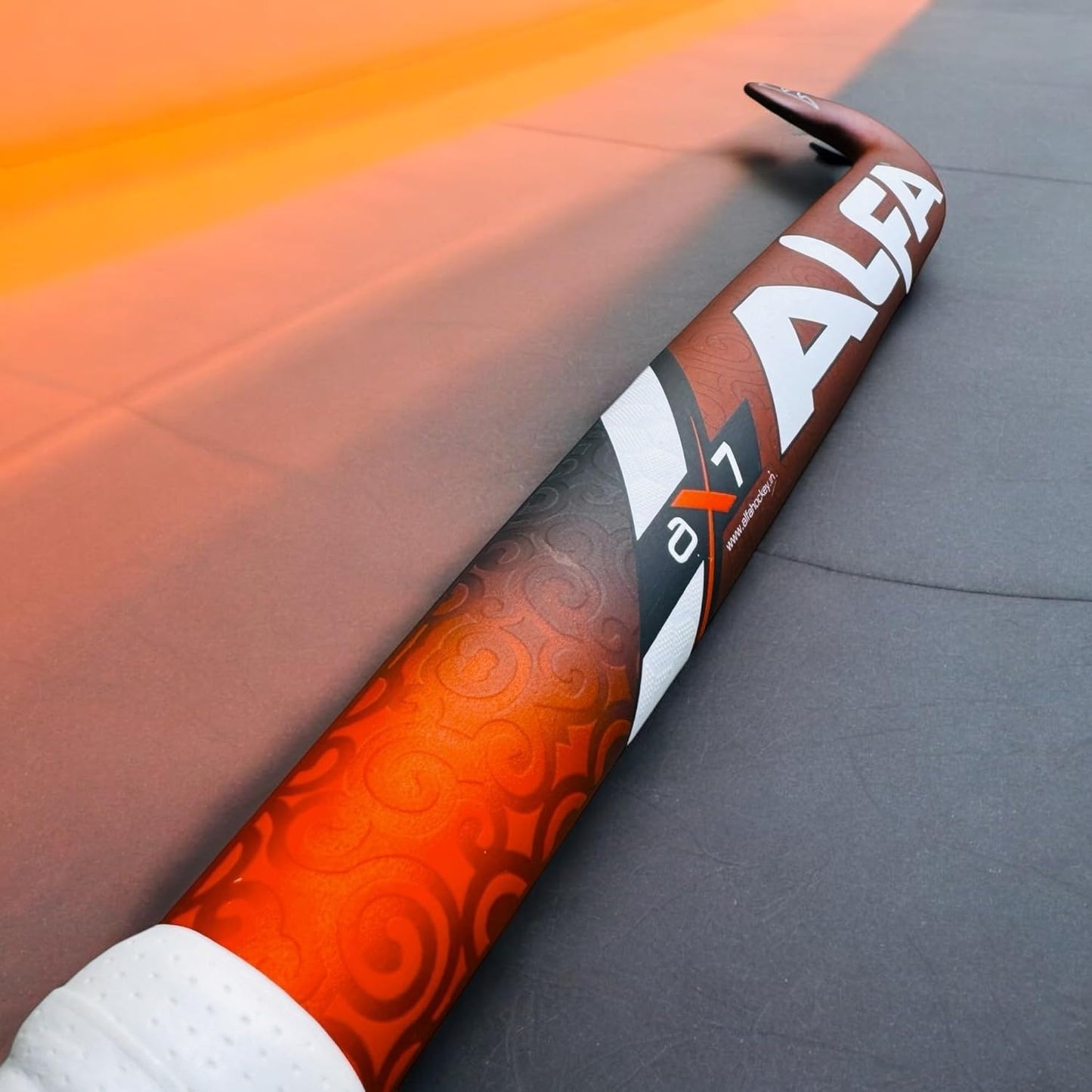 ALFA AX7 Hockey Stick | Color: Red | Sizes : 36.5" | Material: 70% Carbon Composite | Gender: Unisex | Extra Low Bow for Drag Flicks | Optimized Lightweight Design | Durable High-Performance Stick | Versatile for All Playing Styles | Comes with Stick Bag.