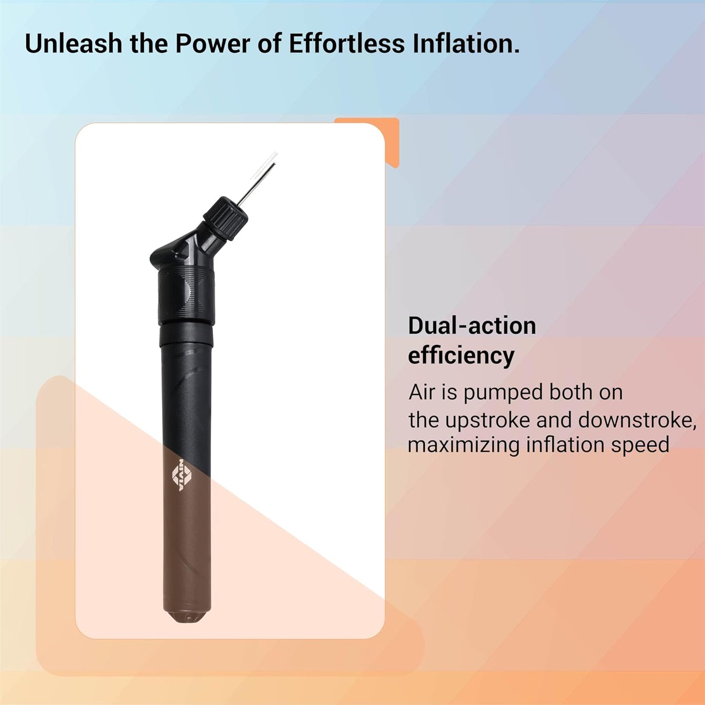 Nivia Double Action Ball Pump (Black)  | with Needle Air Pump for Sports Football, Volleyball, Basketball, Rugby, Soccer Ball, Other Inflatable Balls | Stainless Steel Pin Air Pump