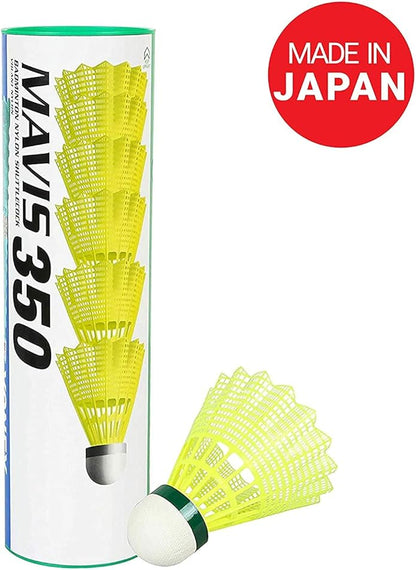 Yonex Mavis 350 Nylon Badminton Shuttlecocks (Yellow, Slow Speed)  | Durable Performance | Best Seller