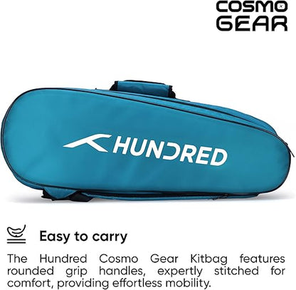 HUNDRED Cosmogear Badminton Kit-Bag | Unisex | Material: Polyester | Double Zipper Bag with Front Zipper Pocket