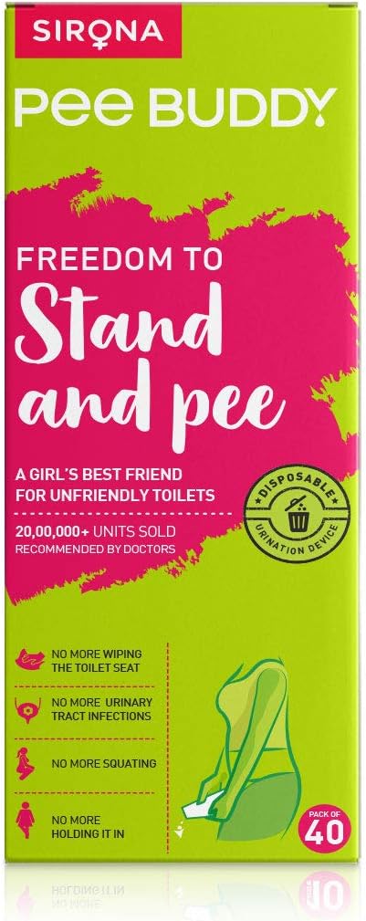 Sirona Pee Buddy packaging with green and pink design