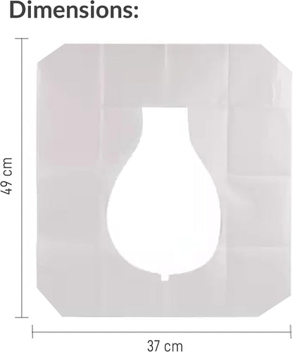 Rectangular white object with cutout design, labeled with dimensions 49 cm x 37 cm.