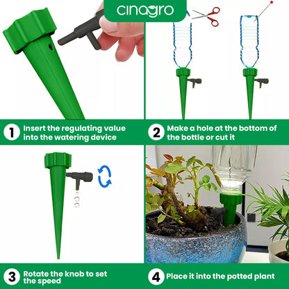 Cinagro (Pack of 6) Drip Irrigation kit for Home Garden, Self-Watering Spikes, Drip Spikes for Plants, Home Garden, Automatic Plant Watering Devices