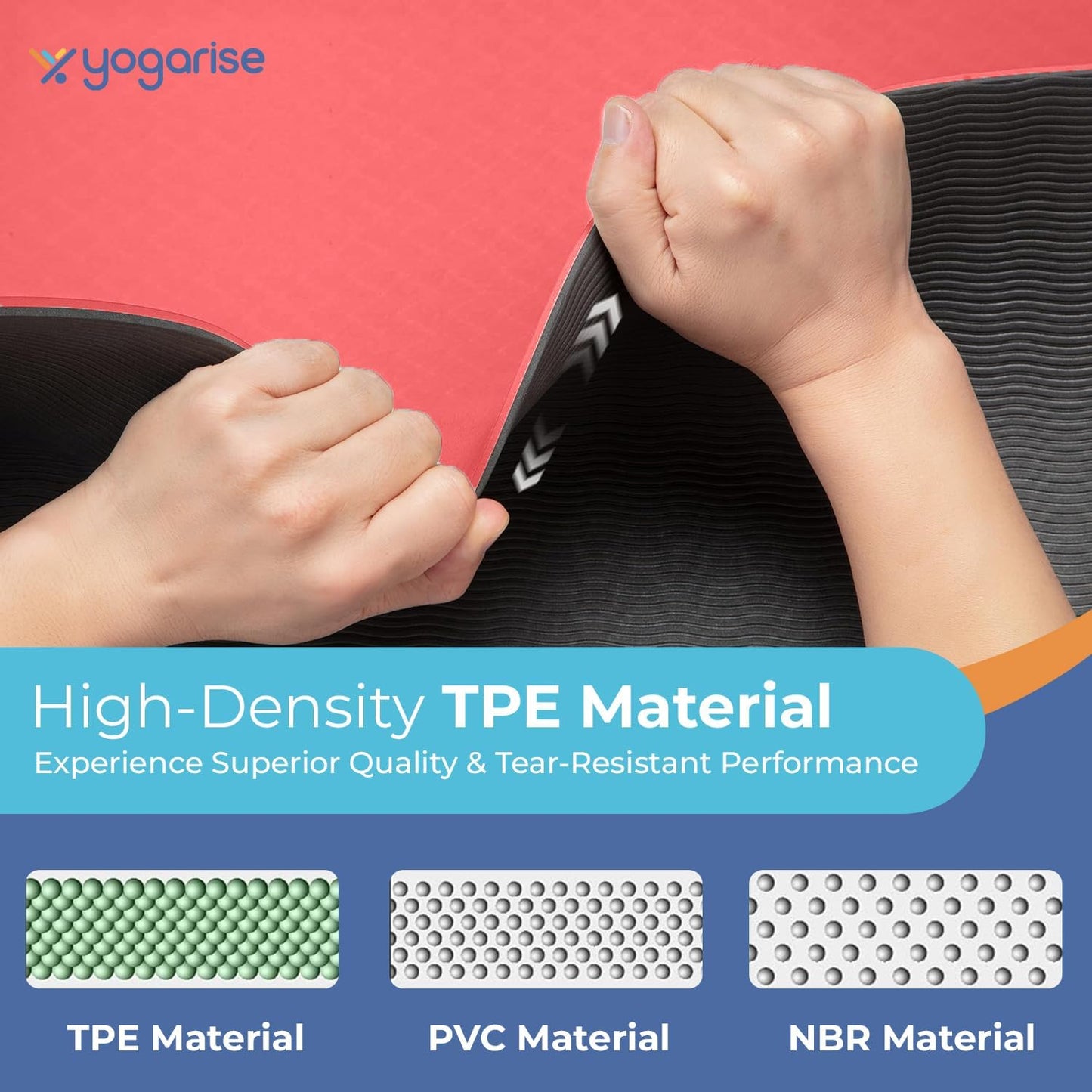 Yogarise TPE Yoga Mat bi color 8 mm RED+BLACK