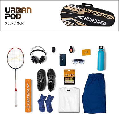 Hundred Urban Pod Badminton Kit Bag Polyester (Black/Gold)