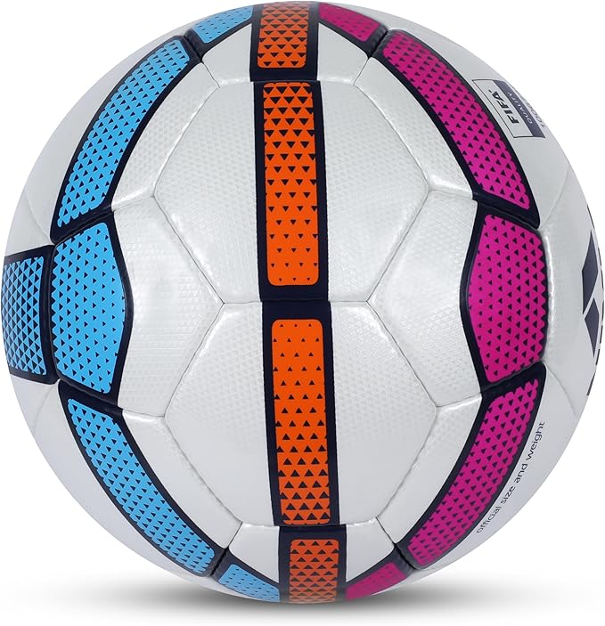 Nivia Simbolo Football (White/Orange, Size 5) | Pu Stitched | 32 Panel | Soccer Ball | Latex Bladder Core