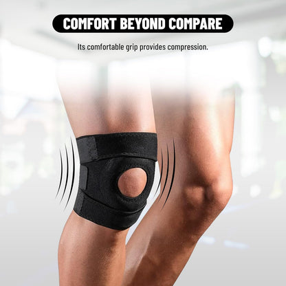 Endless Adjustable Elastic Slip-in Knee Support - Pack of 2 | Black | Material: Neoprene | For Arthritis, Meniscus Tear, ACL, Knee Pain Relief, Runner, Sport, Gym, Sports, Exercise, Workout, Cycling