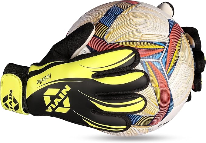 Nivia Air Strike Goalkeeper/Hand Gloves with Grip | for Men & Women | for Football, Soccer goalkeeping