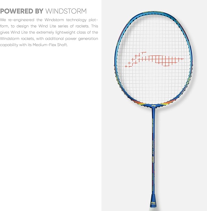 Li-Ning Wind Lite 700 Carbon Fibre Strung Badminton Racket with Free Full Cover