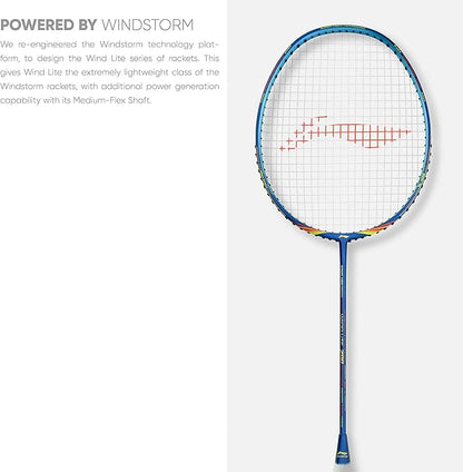 Li-Ning Wind Lite 700 Carbon Fibre Strung Badminton Racket with Free Full Cover