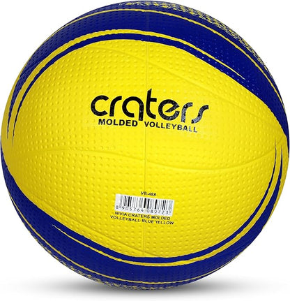 Nivia 488 Craters Volleyball for Men & Women| Color: Yellow/Blue | Size: 4 | Light Weight | Rubber Moulded |12 Panels | High Air Retention | for Indoor & Outdoor | Water Resistant