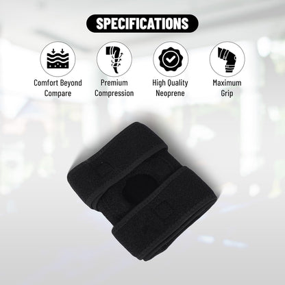 Endless Adjustable Elastic Slip-in Knee Support - Pack of 2 | Black | Material: Neoprene | For Arthritis, Meniscus Tear, ACL, Knee Pain Relief, Runner, Sport, Gym, Sports, Exercise, Workout, Cycling