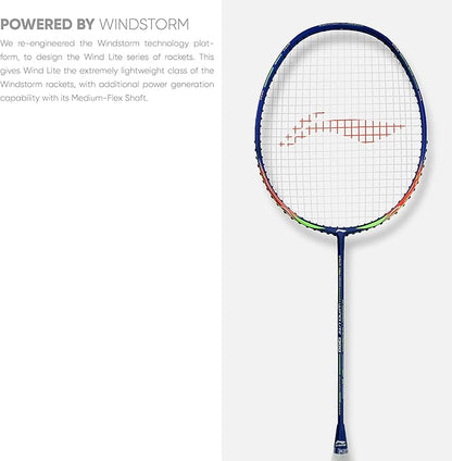 Li-Ning Wind Lite 900 Carbon Fibre Strung Badminton Racket with Full Cover