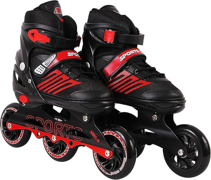 VEERA Adjustable Inline Skates with 100MM PU Wheels | Performance Rollerskates for Kids