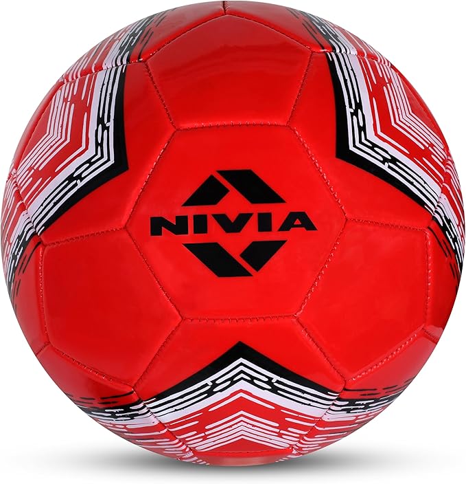 Nivia World Fest Country Colour England Football (Red, Size 5) | Machine Stitched | 12 Panel |Suitable for Grassy Ground | Soccer Ball | for Under 12 Years Age Group