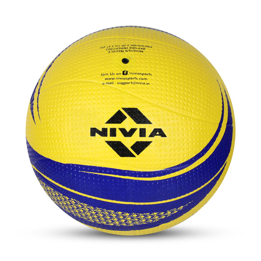 Nivia 488 Craters Volleyball for Men & Women| Color: Yellow/Blue | Size: 4 | Light Weight | Rubber Moulded |12 Panels | High Air Retention | for Indoor & Outdoor | Water Resistant