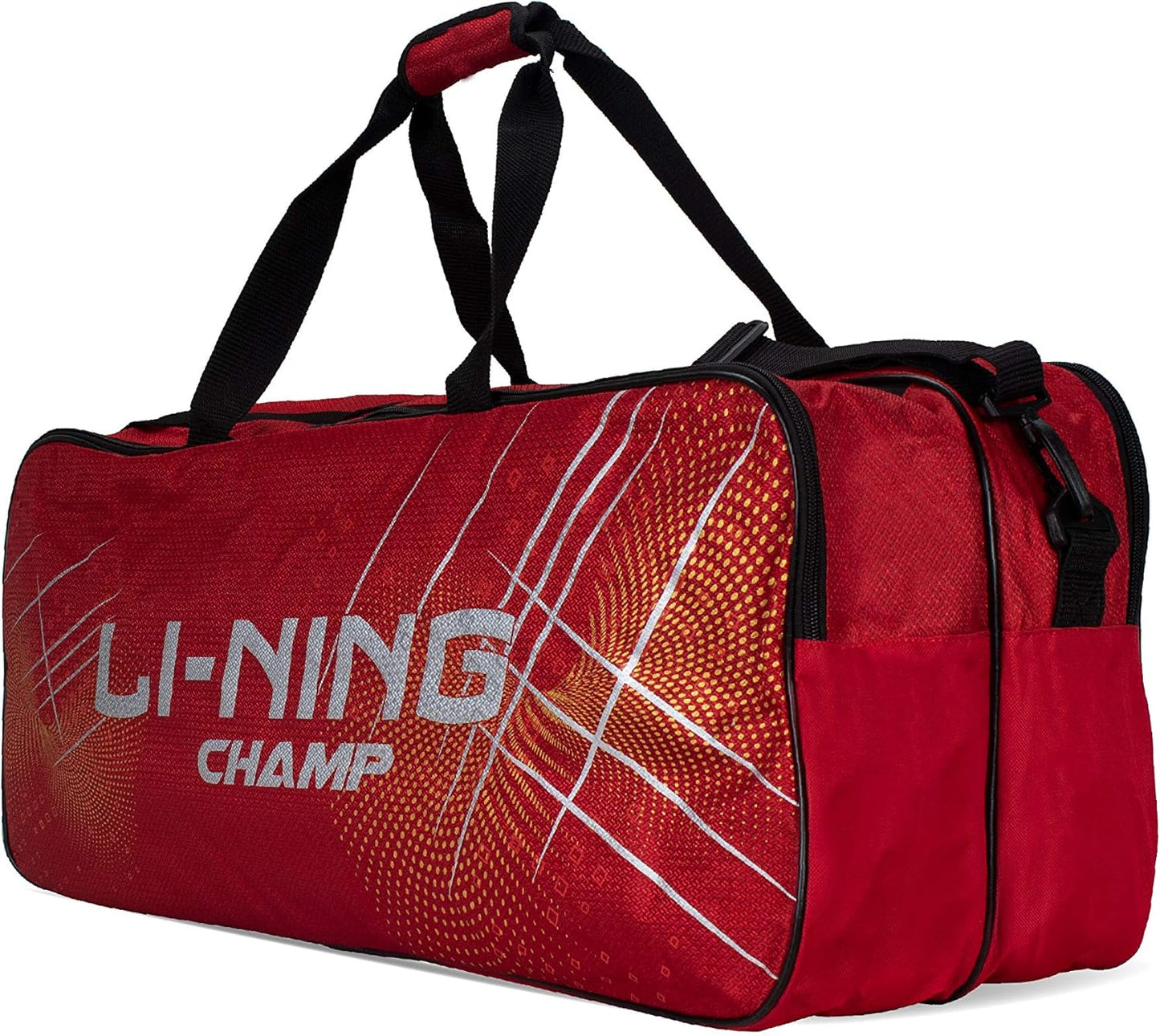 Li-Ning Champ ABDP374 Polyester Badminton Kit bag with Shoe Compartment (Red, Large)  | Duffle | Unisex - Men, Boys, Girls, Women