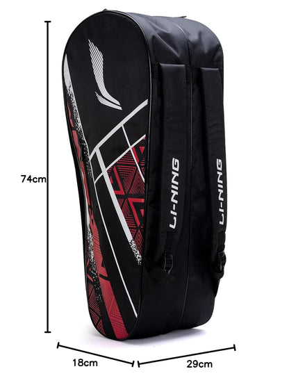 Li-Ning Raider Max Double Zipper Polyester Badminton Kit Bag | Unbreakable Zippers | Easy Mobility | Unisex - Men, Boys, Girls, Women