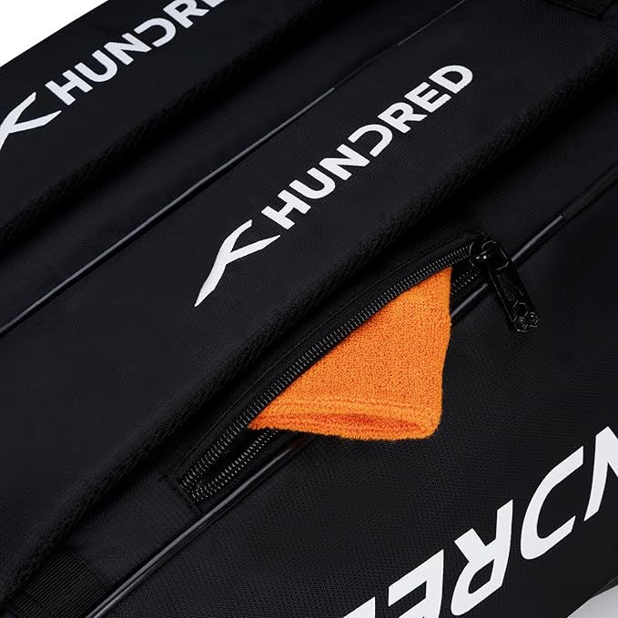 HUNDRED Cosmogear Badminton Kit-Bag | Unisex | Material: Polyester | Double Zipper Bag with Front Zipper Pocket