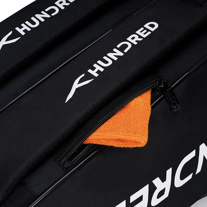 HUNDRED Cosmogear Badminton Kit-Bag | Unisex | Material: Polyester | Double Zipper Bag with Front Zipper Pocket