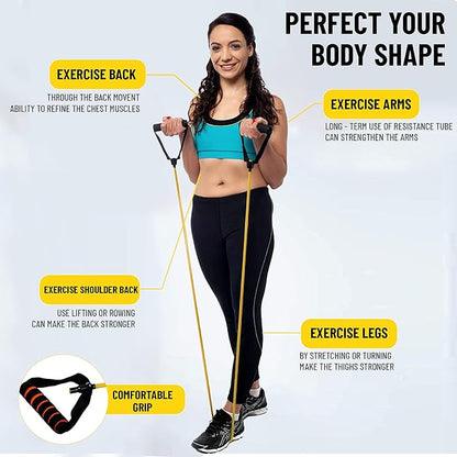 ab. Heavy Resistance Band for Workout Set Exercise & Stretching Pull Up Bands for Home Exercise Bands for Gym Men & Women, Loop Bands Toning Bands Resistance Band for Men, 1200x5x8 cm - Yellow